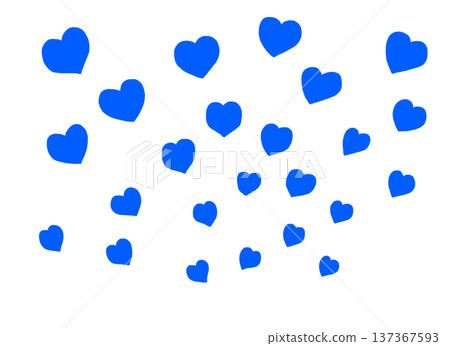 Pop blue hearts scattered radially Pop blue hearts scattered radially 137367593