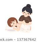 Herbal Compress Massage Therapy Illustration 137367642