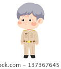 Old man Character in Government Uniform 137367645