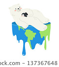 Polar Bear And Penguin On Melting Earth 137367648