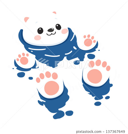 Polar Bear Floating On Water 137367649