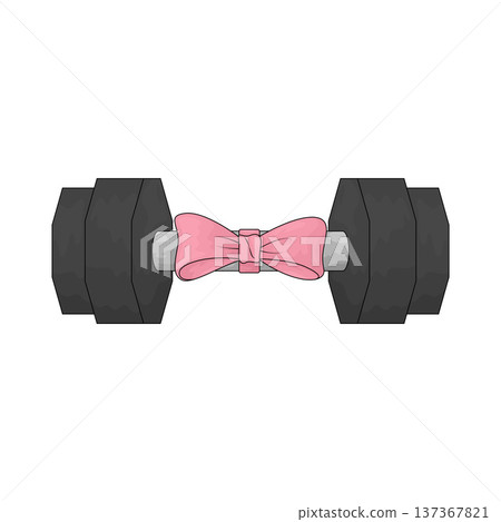 Illustration of dumbbell gift Illustration of dumbbell gift 137367821