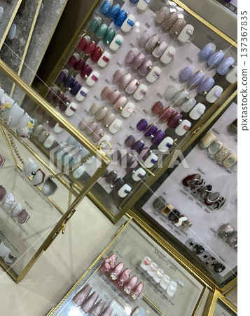 Stylish nail salon display 137367835