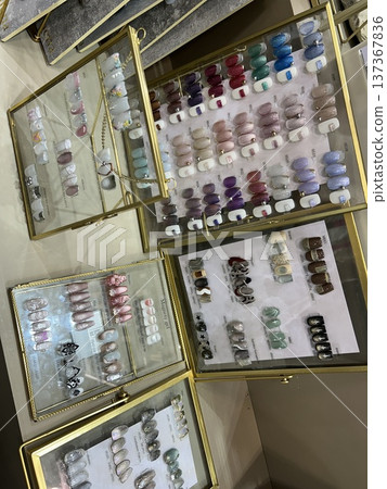 Stylish nail salon display 137367836