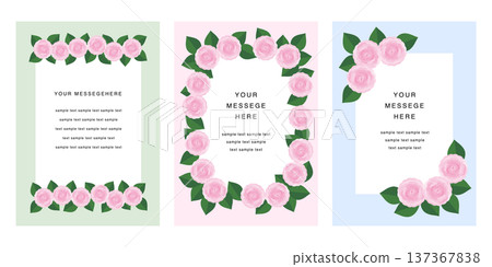 Spring retro flower message card, floral frame, poster vector illustration arranged on a white background 137367838