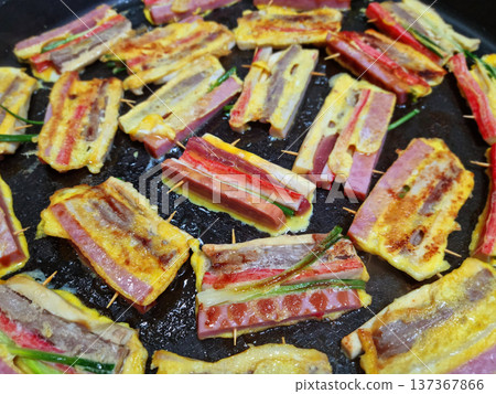 Korean food modeum jeon, Assorted Pancakes . Korea Traditional Festival foods. Korean food modeum jeon, Assorted Pancakes . Korea Traditional Festival foods. 137367866