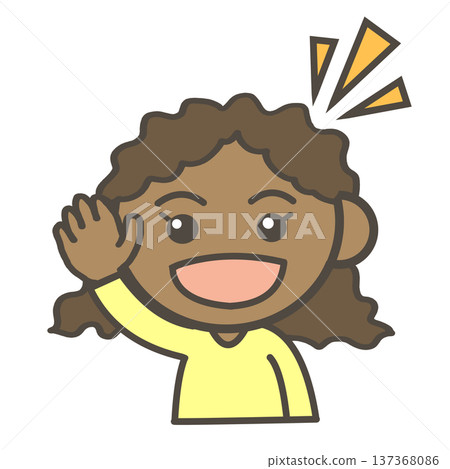 Black girl saying hello Black girl saying hello 137368086