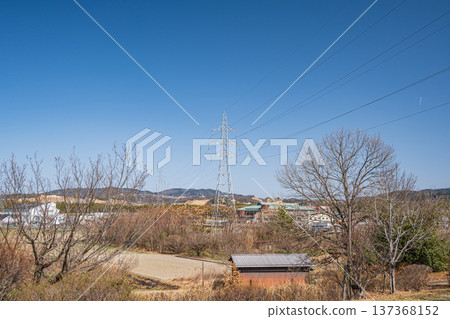Rural scenery from the right bank of the Kizu River, Joyo City, Kyoto Prefecture 137368152