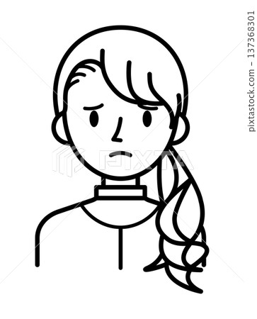 Vector illustration material: troubled or worried young woman icon Vector illustration material: troubled or worried young woman icon 137368301