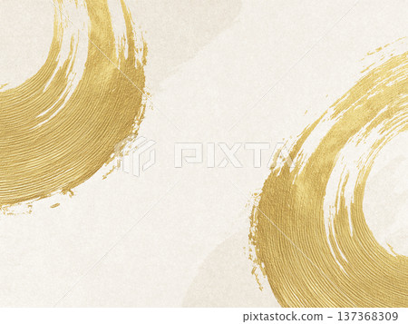 Japanese pattern watercolor gold leaf abstract Japanese style illustration Japanese pattern watercolor gold leaf abstract Japanese style illustration 137368309