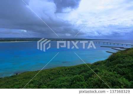View from the Ryugujo Observatory on Kurima Island from the Kurima Bridge 137368329