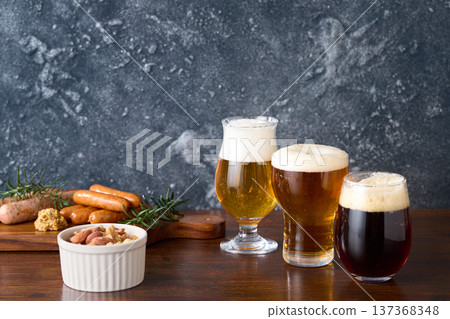 Craft beer poured into a glass Craft beer poured into a glass 137368348