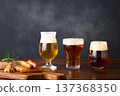 Craft beer poured into a glass 137368350
