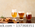 Craft beer poured into a glass 137368351