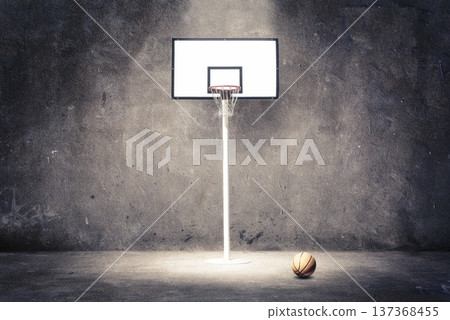 Basketball hoop and ball 137368455