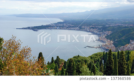 Panorama of Giardini-Naxos 137368586