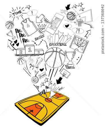 basketball, heart, ball 137368642