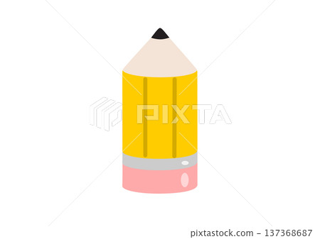 Illustration material of a pencil with an eraser 137368687