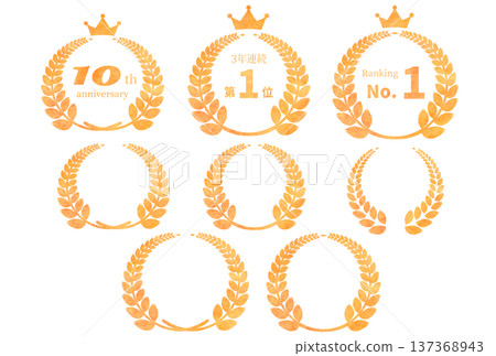 月桂花環週年紀念徽章插圖套裝 137368943