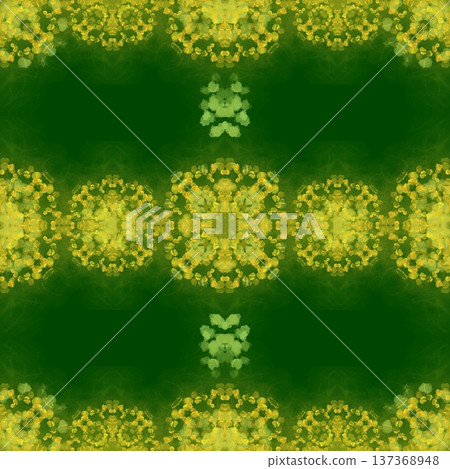 含羞草花無縫圖案 春季黃色花卉植物背景 137368948