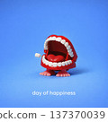 toy mouth celebrating day of happiness, generative AI 137370039