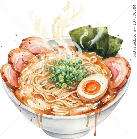 Watercolor Japanese food illustration 137370304