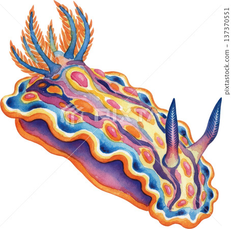 水彩風格海洋生物插畫 | 熱帶魚類與海洋生物（透明PNG格式） 137370551