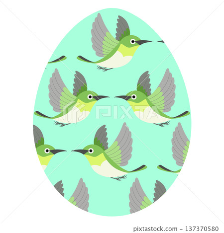 Easter_Egg with a white-eye Easter_Egg with a white-eye 137370580