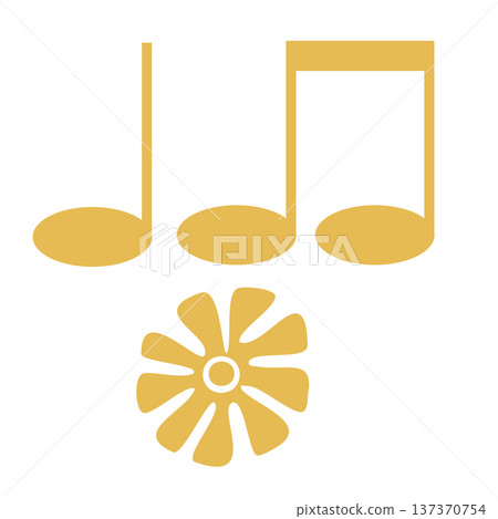 Traditional Indian marigold, music notes in desi style. Hand drawn vector illustration set. Holiday and festival design, for oriental magazines, maps greeting cards, Holi Diwali clip arts. 137370754