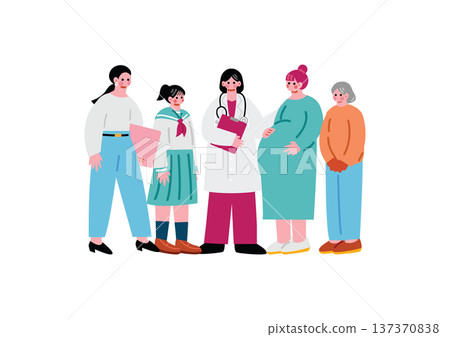 婦產科醫師和女病患的插圖 137370838
