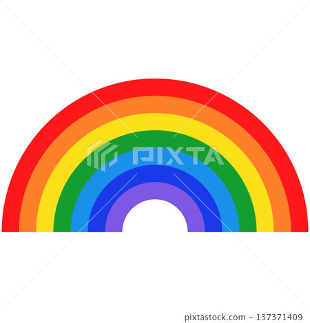 一道充滿活力的七彩彩虹拱門，令人振奮 137371409