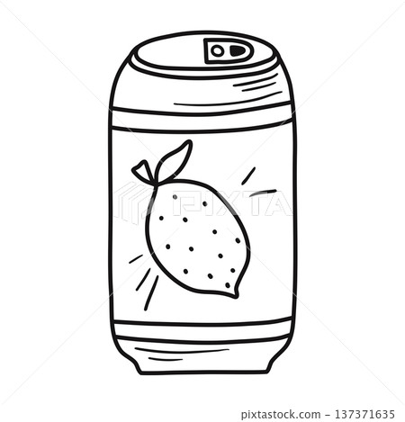 Lemonade tin doodle sketch style 137371635