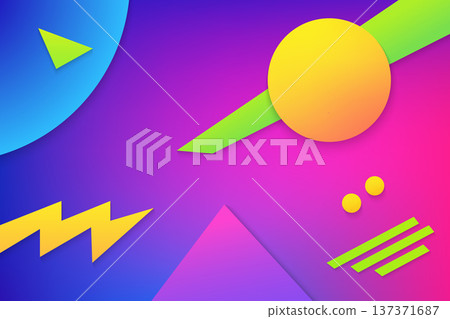 Geometric abstract layout with gradients and neon pop art elements Geometric abstract layout with gradients and neon pop art elements 137371687