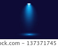 Blue spotlight beam abstract stage background 137371745