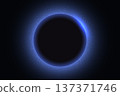 Abstract blue eclipse background with glowing light ring 137371746