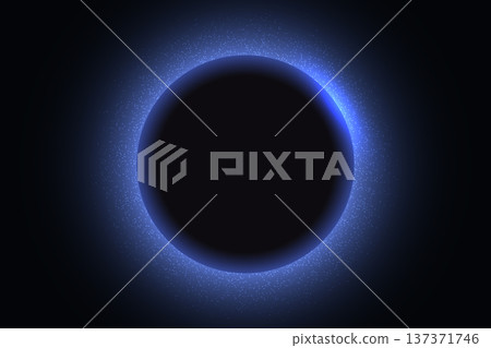 Abstract blue eclipse background with glowing light ring Abstract blue eclipse background with glowing light ring 137371746