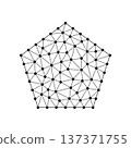 Pentagon mesh structure with black connected dot network 137371755