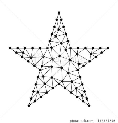 Star shaped point mesh with triangular web connections Star shaped point mesh with triangular web connections 137371756