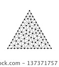 Triangular mesh grid of black connected dots 137371757