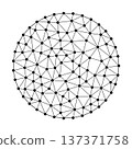 Circular network mesh pattern with dense dot connections 137371758