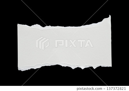 White ripped paper torn edges strips isolated on black background 137372821