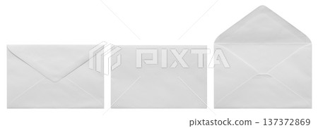White paper envelope isolated on white background White paper envelope isolated on white background 137372869