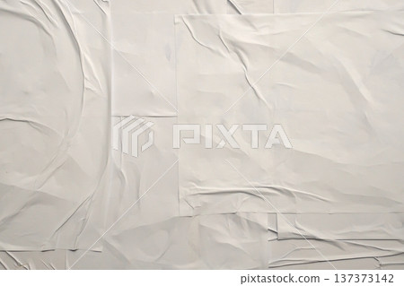 white crumpled and creased glued wrinkled paper poster texture background white crumpled and creased glued wrinkled paper poster texture background 137373142