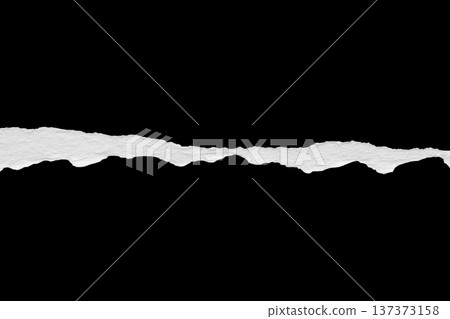Ripped torn paper edges isolated on black background Ripped torn paper edges isolated on black background 137373158