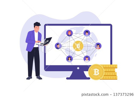 Decentralized Finance DeFi Network and Peer to Peer Trading Concept Decentralized Finance DeFi Network and Peer to Peer Trading Concept 137373296
