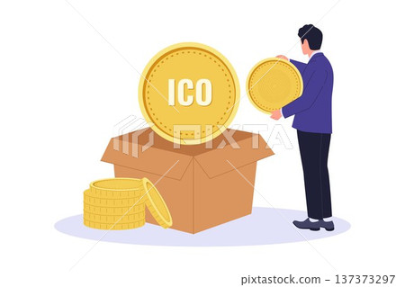 Initial Coin Offering ICO Crowdfunding and Crypto Startup Concept Initial Coin Offering ICO Crowdfunding and Crypto Startup Concept 137373297