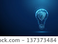 3d light bulb with shield and keyhole inside Idea protection, secure innovation, intellectual property defense, patent safety, protected invention, technology security concept. 137373484