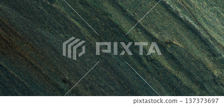 Dark green textured surface with gold particles and paint brushstrokes for design Dark green textured surface with gold particles and paint brushstrokes for design 137373697