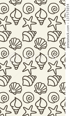 seamless pattern with seashells 137373854