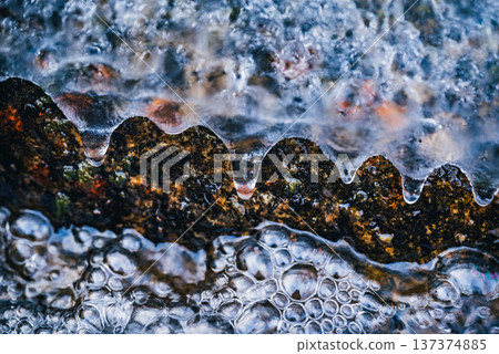 Foam and ice flakes [Nagano Prefecture] 137374885